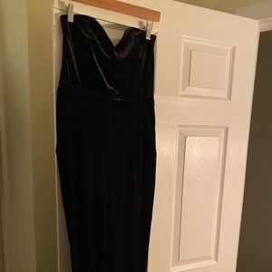 Black velvet jumpsuit